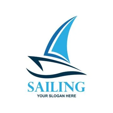Sailing logo with text space for your slogan / tag line, vector illustration Stock Illustration