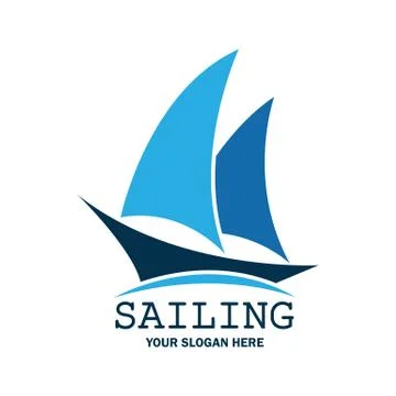 Sailing logo with text space for your slogan / tag line, vector illustration Stock Illustration
