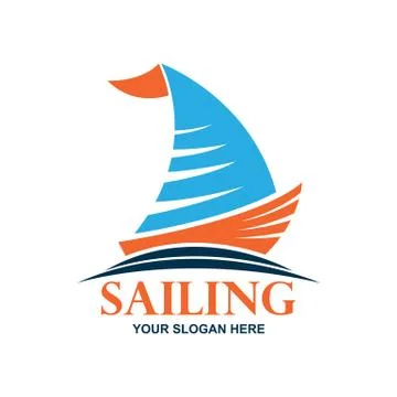 Sailing logo with text space for your slogan / tag line, vector illustration Stock Illustration