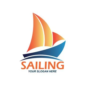 Sailing logo with text space for your slogan / tag line, vector illustration Stock Illustration