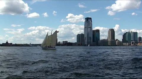 Sailing in Manhattan Stock Footage 37646032