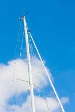 Sailing must and clouds Stock Photos