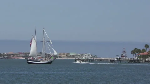 Sailing near St Augustine Florida Stock Footage 149543458