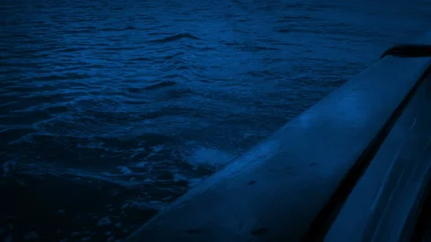 Sailing At Night Side Of Boat View Stock Footage 165068340