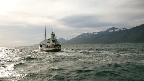 Sailing in north atlantic Stock Footage 127203791