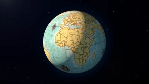 Sailing the ocean of the globe or map animation Stock Footage 122515884