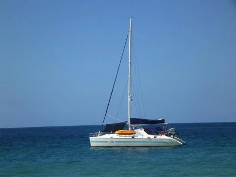 Sailing in ocean Stock Photos