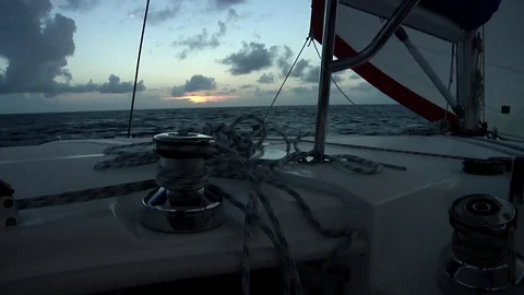 Sailing offshore in the Bahamas. Stock Footage 70105943
