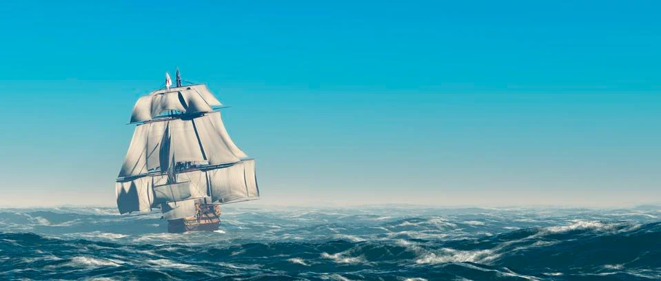 Sailing old Stock Illustration