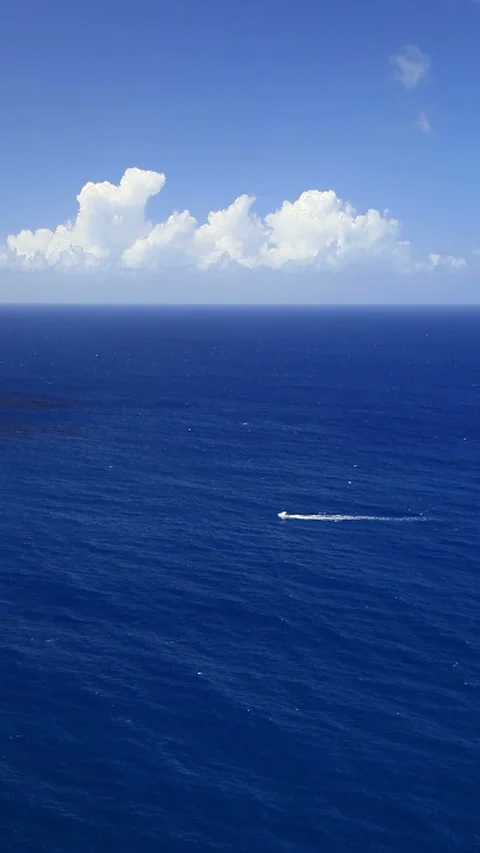 Sailing the Open Sea on a Cruiser Stock Footage 324925882