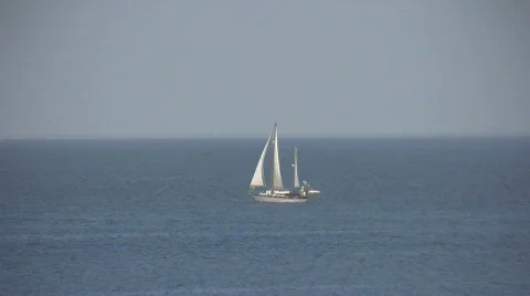 Sailing in open water Stock Footage 530576