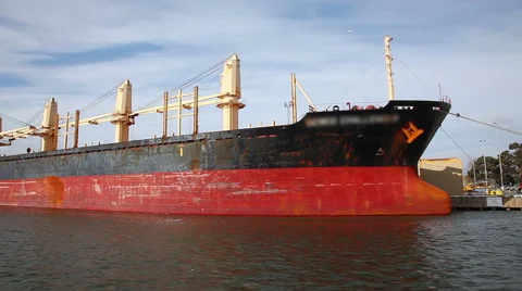 Sailing pass a bulk carrier Stock Footage 56268663