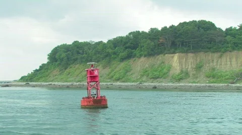 Sailing past buoy Stock Footage 558432