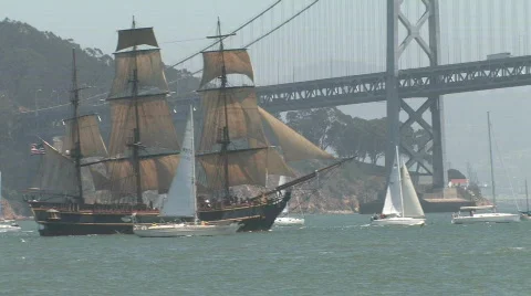 Sailing Pirate Ship Stock Footage 146940
