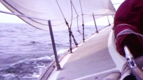Sailing pitched on top deck Stock Footage 83617807