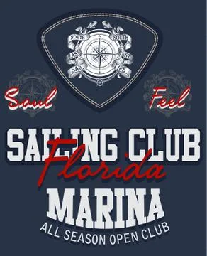 Sailing poster design template Stock Illustration