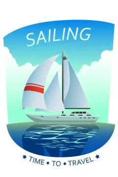 Sailing Poster Illustration Stock Illustration