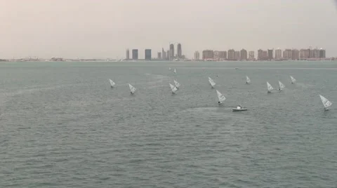Sailing in Qatar Stock Footage 52780829