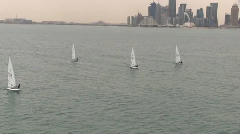 Sailing in Qatar Stock Footage 52781294