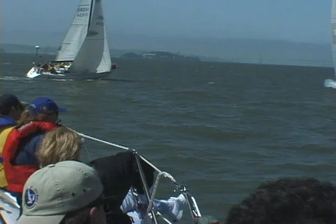 SAILING RACING CREW Stock Footage
