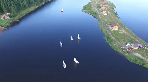 Sailing regatta in the bay 스톡 동영상 67209429