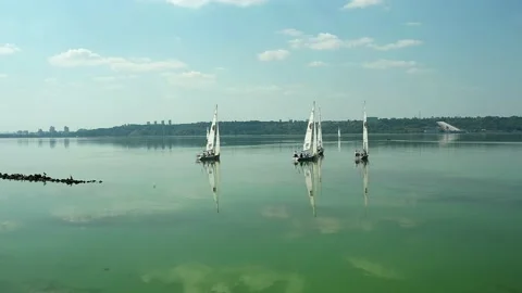Sailing regatta on yachts Stock Footage 228867184