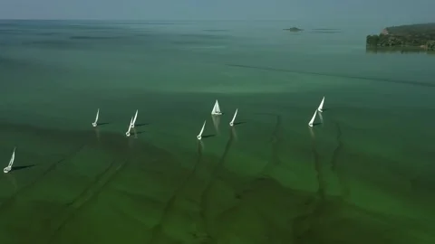 Sailing regatta on yachts Stock Footage 228868192
