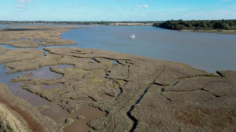 Sailing on the river Deben Stock Footage 221949500