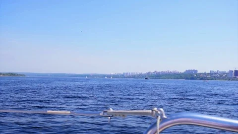 Sailing on the river or lake or sea in summer Stock Footage 112662984