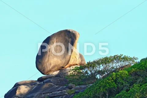 The sailing rock, similan national park near phuket thailand, closeup Stock Photos