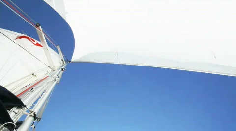 Sailing: Rolling Jib on a Mast Stock Footage 542929