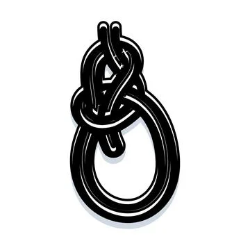 Sailing rope knot forming a secure loop Illustrazione stock