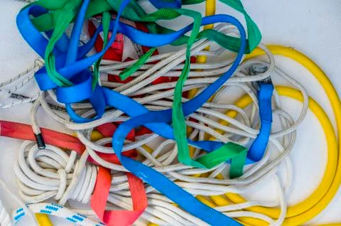 Sailing ropes in colour. Stock Photos