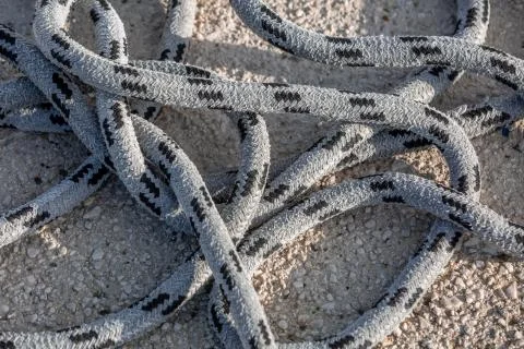 Sailing ropes spool closeup Stock Photos
