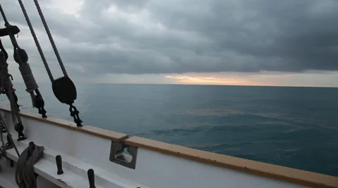 Sailing in rough seas Stock Footage 34383721