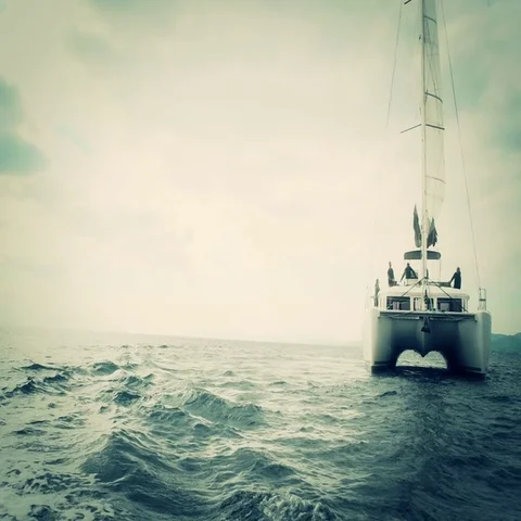 Sailing With Sailboat Video stock 69414402