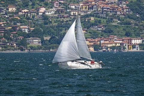 Sailing scene on Lake Como Stock Photos