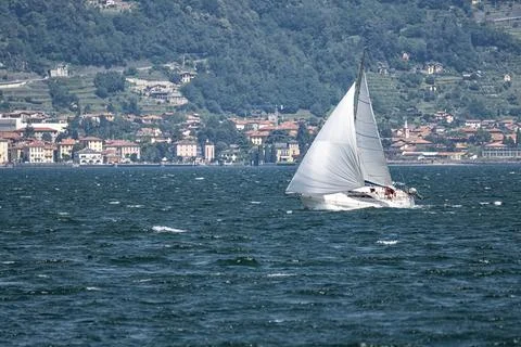 Sailing scene on Lake Como Stock Photos