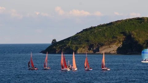 Sailing School Dinghies Stock Footage 109397848
