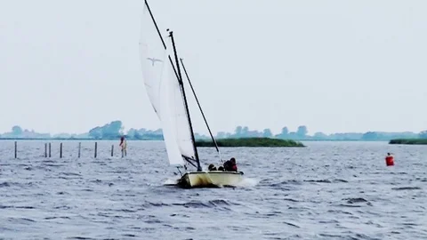 Sailing school in Friesland Stock Footage 85572653
