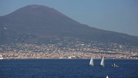 Sailing school in the Naples bay Stock Footage 117908274