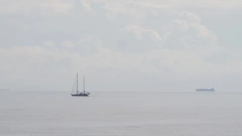 Sailing on the sea Stock Footage 121091218