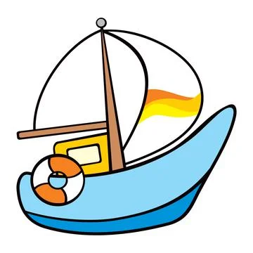 Sailing on the sea Stock Illustration