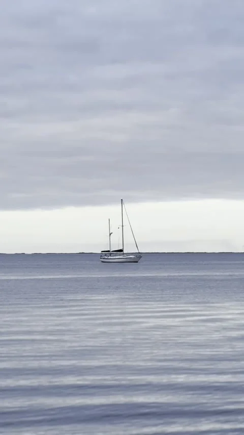 Sailing on the sea. Vertical video. Stock Footage 299035151