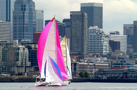 Sailing in Seattle Stock Photos