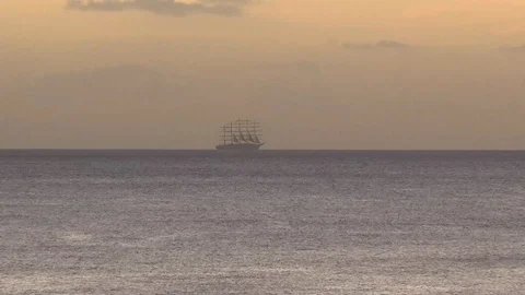 Sailing Ship Barbados Time lapse Stock Footage 108728820