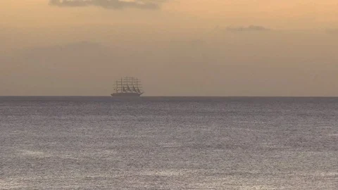 Sailing Ship Barbados Time lapse Stock Footage 108729178