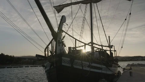 Sailing Ship At Berth Stock Footage 108676312