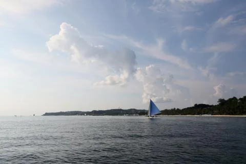 Sailing ship in Boracay Stock Photos