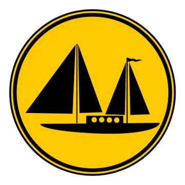 Sailing ship button. Stock Illustration